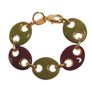 BRACCIALE MAGLIA MARINA BORDEAUX E ACID GREEN