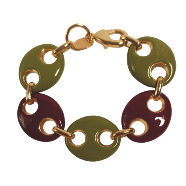 BRACCIALE MAGLIA MARINA BORDEAUX E ACID GREEN