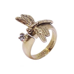 Anello Libellula Cristallo colore olivine